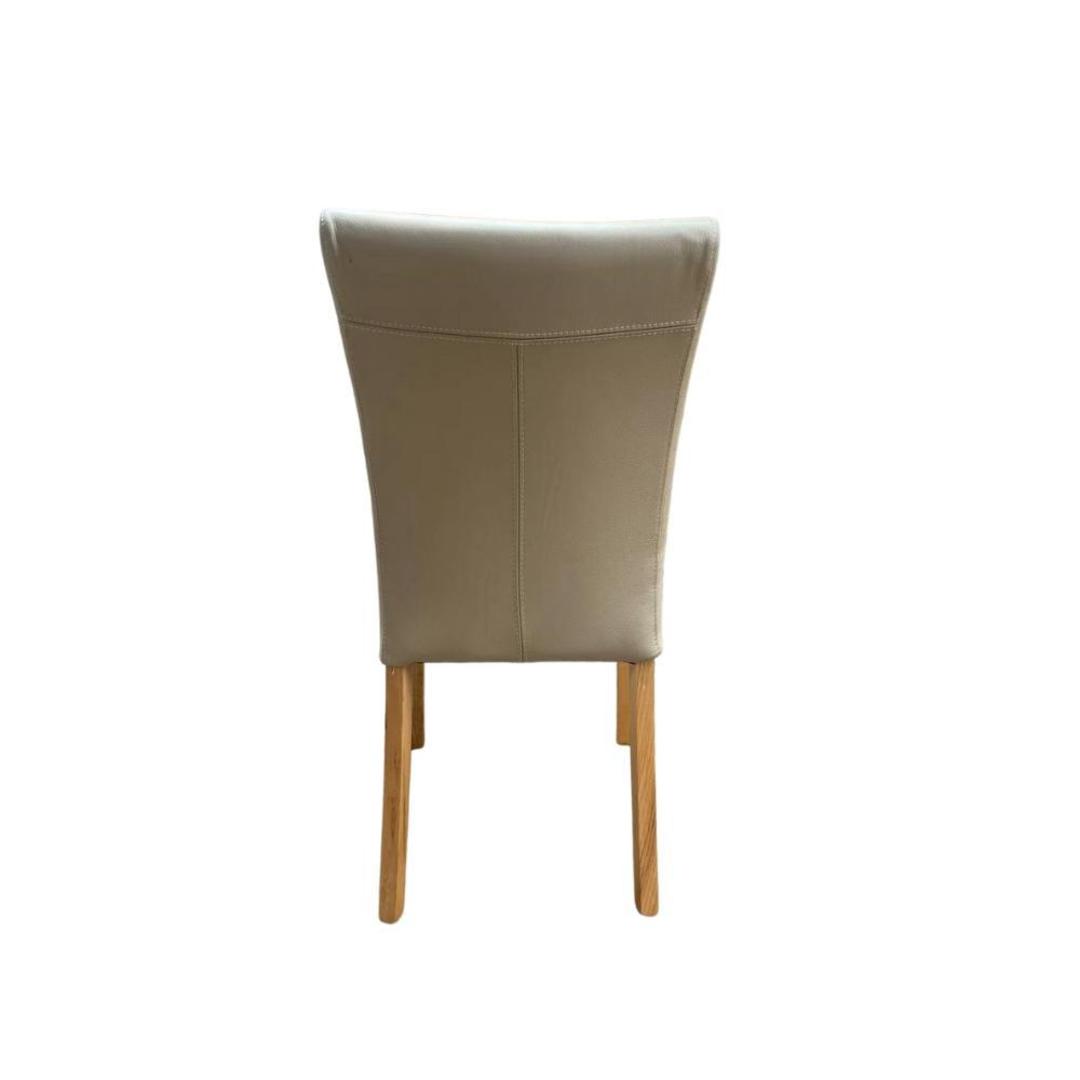 Torino Full Grain Leather Dining Chair Cream image 1